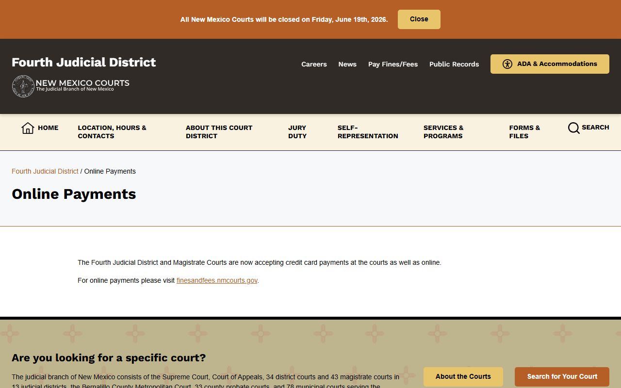 San Miguel County Clerk of Court online payments