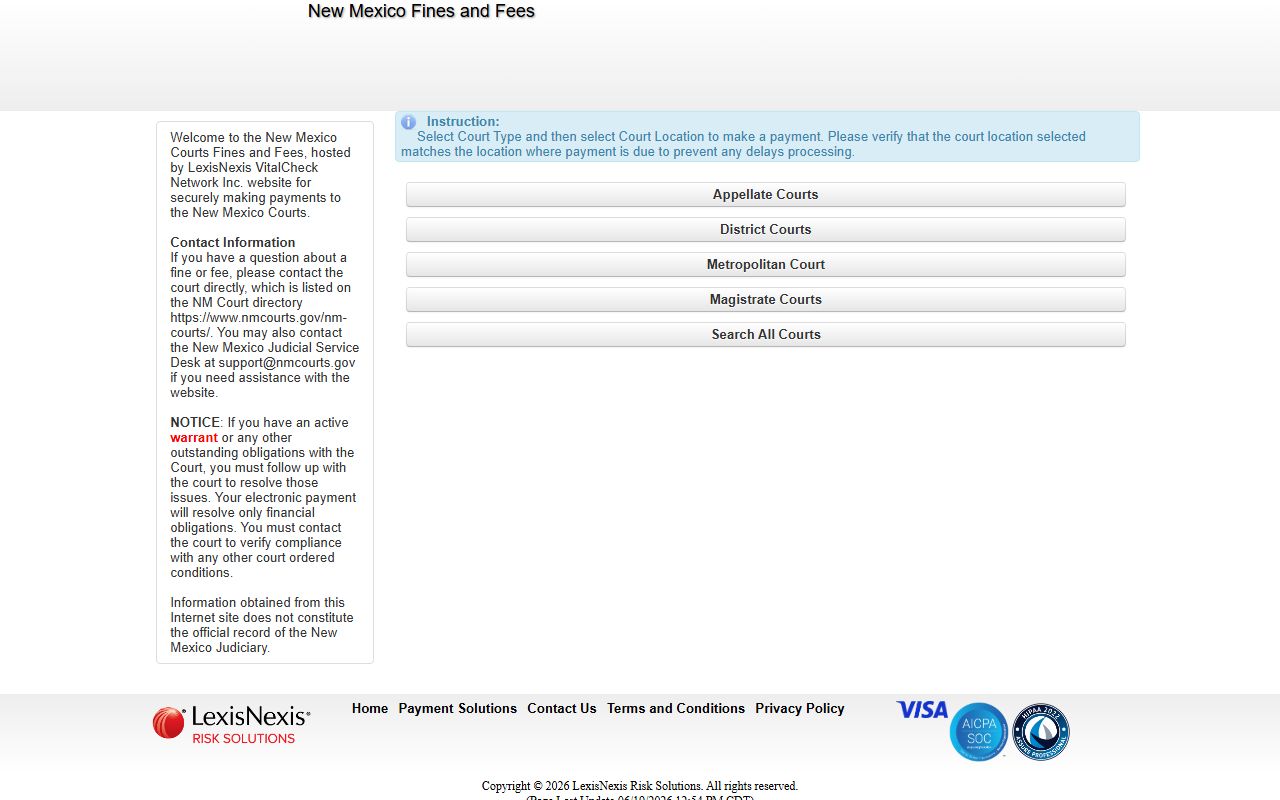 San Miguel County Clerk of Court New Mexico fines and fees portal