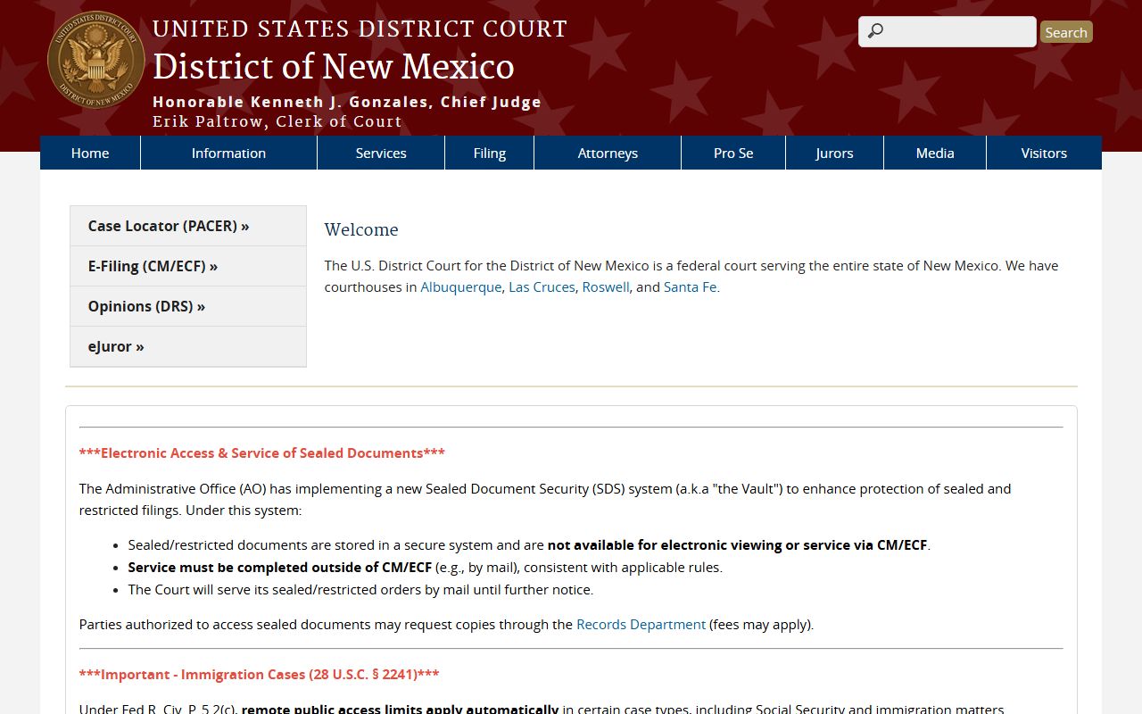 San Miguel County District Court federal district court distinction