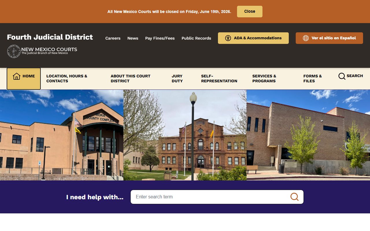 San Miguel County court records Fourth Judicial District home page