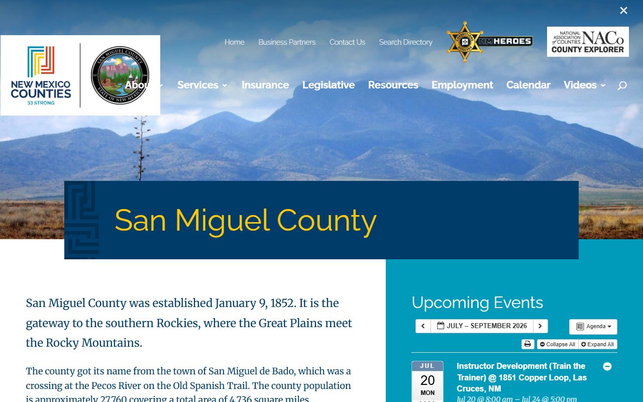 San Miguel County court records New Mexico Association of Counties profile