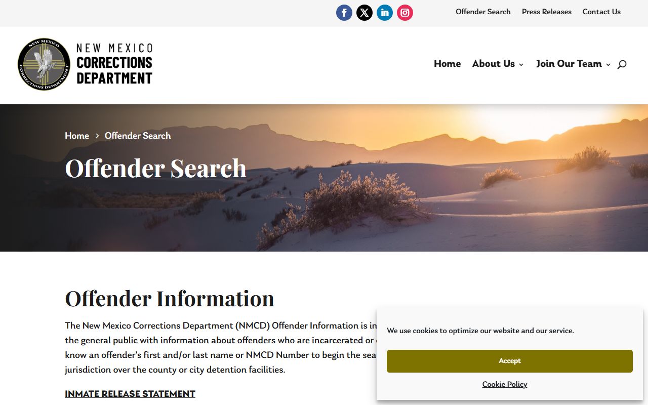 San Miguel County inmate records NMCD offender search distinction