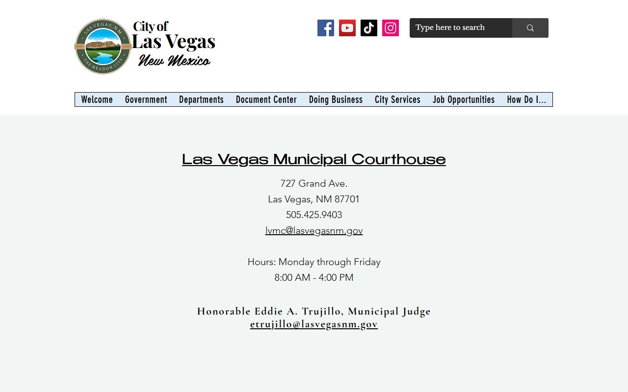 Las Vegas Municipal Court traffic records page